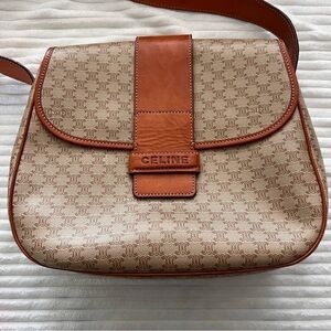 Celine Cream and Tan Crossbody Bag